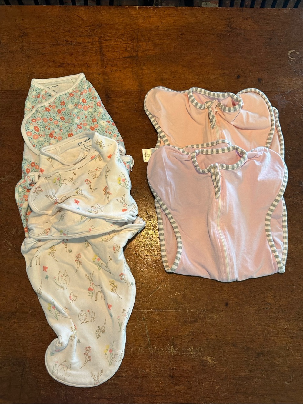 aden + anais Pink Floral & Solid Swaddle Set